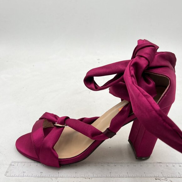 Women's Red Heeled Sandals Lace up High Heels Chunky Strappy High Platform Heels - Picture 1 of 6